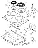 TOP ASSEMBLY Diagram and Parts List for L8610PV  Norge Cooktop