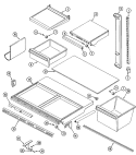SHELVES & ACCESSORIES Diagram and Parts List for JRT199B  Jenn-Air Refrigerator