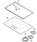 TOP ASSEMBLY Diagram and Parts List for CSE9600ACB  Maytag Cooktop