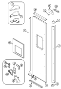 FREEZER OUTER DOOR Diagram and Parts List for JRSDE249TW  Jenn-Air Refrigerator