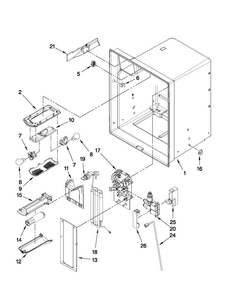 Refrigerator Liner Parts Diagram and Parts List for MFI2665XEB4  Maytag Refrigerator