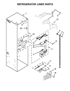 Refrigerator Liner Parts Diagram and Parts List for JS48SSDUDE01  Jenn-Air Refrigerator