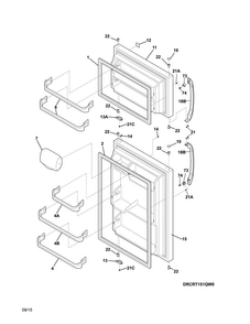 Doors Diagram and Parts List for CRT151QW2  Crosley Refrigerator