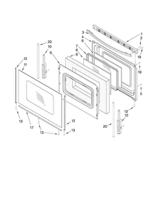 Door Parts Diagram and Parts List for MGR7661WB1  Maytag Range