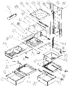 Refrigerator Shelving & Drawers Diagram and Parts List for 36761-P1135802W  Amana Refrigerator