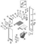 FREEZER COMPARTMENT Diagram and Parts List for RC244ADV  Magic Chef Refrigerator