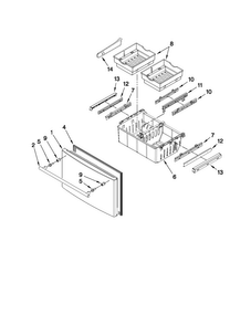 Freezer Door Parts Diagram and Parts List for JFI2089WES4  Jenn-Air Refrigerator