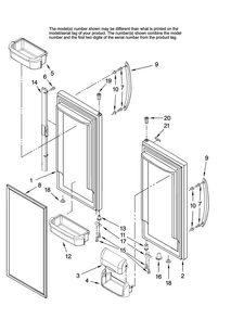 Refrigerator Door Parts Diagram and Parts List for MFC2061KES12  Maytag Refrigerator