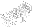 DOOR Diagram and Parts List for 9876XVB  Magic Chef Wall Oven