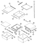 Part Location Diagram of 61001672 Whirlpool Deli Drawer Rail - Left or Right Side