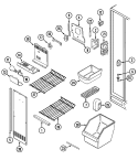 FREEZER COMPARTMENT Diagram and Parts List for GS20A73A  Maytag Refrigerator