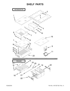 Shelf Parts Diagram and Parts List for MFB2055FRW00  Maytag Refrigerator
