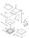 SHELVES & ACCESSORIES Diagram and Parts List for GS22B7C3EV  Admiral Refrigerator