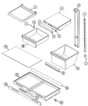 SHELVES & ACCESSORIES Diagram and Parts List for RTV2100DAE  Maytag Refrigerator