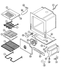 OVEN / BASE Diagram and Parts List for 6896XVB  Magic Chef Range