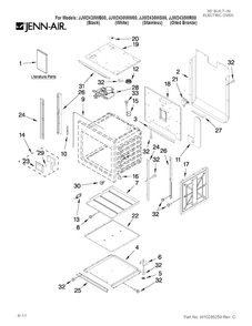 Oven Parts Diagram and Parts List for JJW2430WR00  Jenn-Air Wall Oven