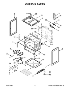 Chassis Parts Diagram and Parts List for ACR4303MFS5  Amana Range
