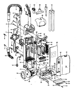 Base Assy Diagram and Parts List for U5438-900  Hoover Upright Vacuum