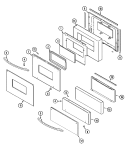 DOOR (UPPER & LOWER) Diagram and Parts List for WG24000B  Jenn-Air Wall Oven