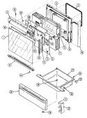 DOOR / DRAWER Diagram and Parts List for 7858XRW  Magic Chef Range