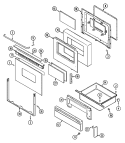 DOOR / DRAWER (SER. PRE. 12) Diagram and Parts List for CRE9830CDE  Maytag Range