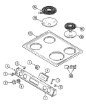 TOP ASSEMBLY Diagram and Parts List for 6893XVB  Magic Chef Range