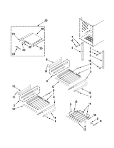 Shelf Parts Diagram and Parts List for JUW248LBCX13  Jenn-Air Wine and Beverage Cooler