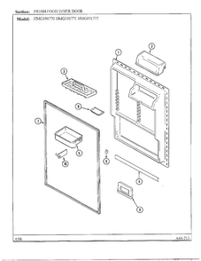 Fresh Food Inner Door Diagram and Parts List for HMG191777  Admiral Refrigerator