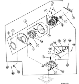 Motor Assy Diagram and Parts List for SDE507QF1500  Speed Queen Dryer