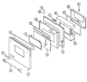 DOOR Diagram and Parts List for WW27210PF  Jenn-Air Wall Oven