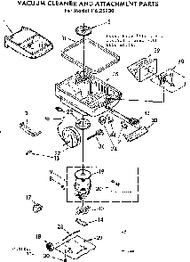 Base Assembly Diagram and Parts List for 11625930  Kenmore Canister Vacuum