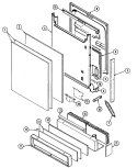 DOOR Diagram and Parts List for DW1000B  Jenn-Air Dishwasher