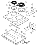 TOP ASSEMBLY Diagram and Parts List for CE8610PW  Crosley Cooktop