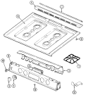 TOP ASSEMBLY Diagram and Parts List for CG6498VVV  Crosley Range