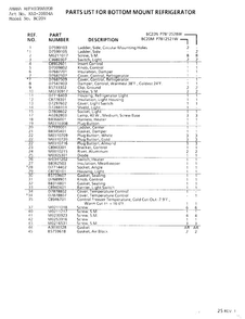 Parts For Bottom Mount Refrigerator Page 2 Diagram and Parts List for 20804A  Amana Refrigerator