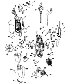 Main Body Diagram and Parts List for U8311-900  Hoover Upright Vacuum