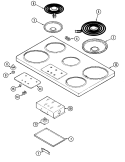 TOP ASSEMBLY Diagram and Parts List for 8720VB  Magic Chef Cooktop