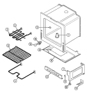 OVEN / BASE Diagram and Parts List for 3522WUV-D  Magic Chef Range