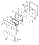 DOOR Diagram and Parts List for 3522WUV-D  Magic Chef Range