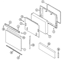 DOOR Diagram and Parts List for 3841SVW-D  Magic Chef Range