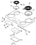 TOP ASSEMBLY Diagram and Parts List for 8710VB  Magic Chef Cooktop