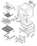 OVEN / BASE Diagram and Parts List for FCE10501WC  Jenn-Air Range