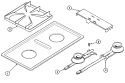 Part Location Diagram of WP7505P283-60 Whirlpool Range Front Burner Assembly Black (Glossy Finish)