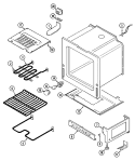 OVEN / BASE Diagram and Parts List for 3868KYW-D  Magic Chef Range