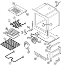OVEN / BASE Diagram and Parts List for FCE10610A  Jenn-Air Range