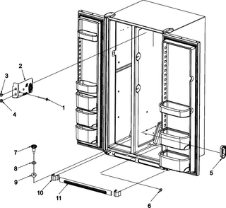 Light Covers And Toe Grille Diagram and Parts List for ACD2232HRB0  Amana Refrigerator