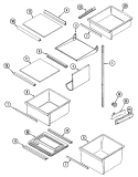 SHELVES & ACCESSORIES Diagram and Parts List for RST2400FAM  Maytag Refrigerator