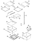 SHELVES & ACCESSORIES Diagram and Parts List for RST2200EAM  Maytag Refrigerator