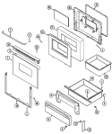 DOOR / DRAWER Diagram and Parts List for CRE8400BCW  Maytag Range