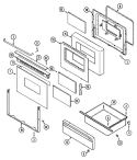 DOOR / DRAWER Diagram and Parts List for CRE8700DDE  Maytag Range